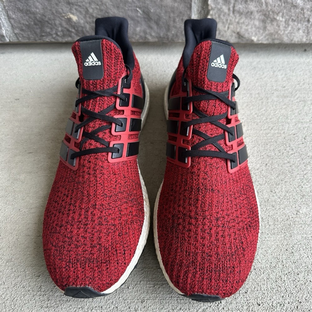 Size 11 - Men's adidas Ultraboost Red Black White EE3703 Sneakers Shoe Primeknit - Picture 5 of 11